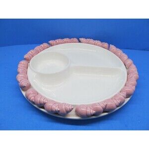 Shafford Japan Pink Seashell 12 1/2" Chip-N-Dip Platter Excellent condition